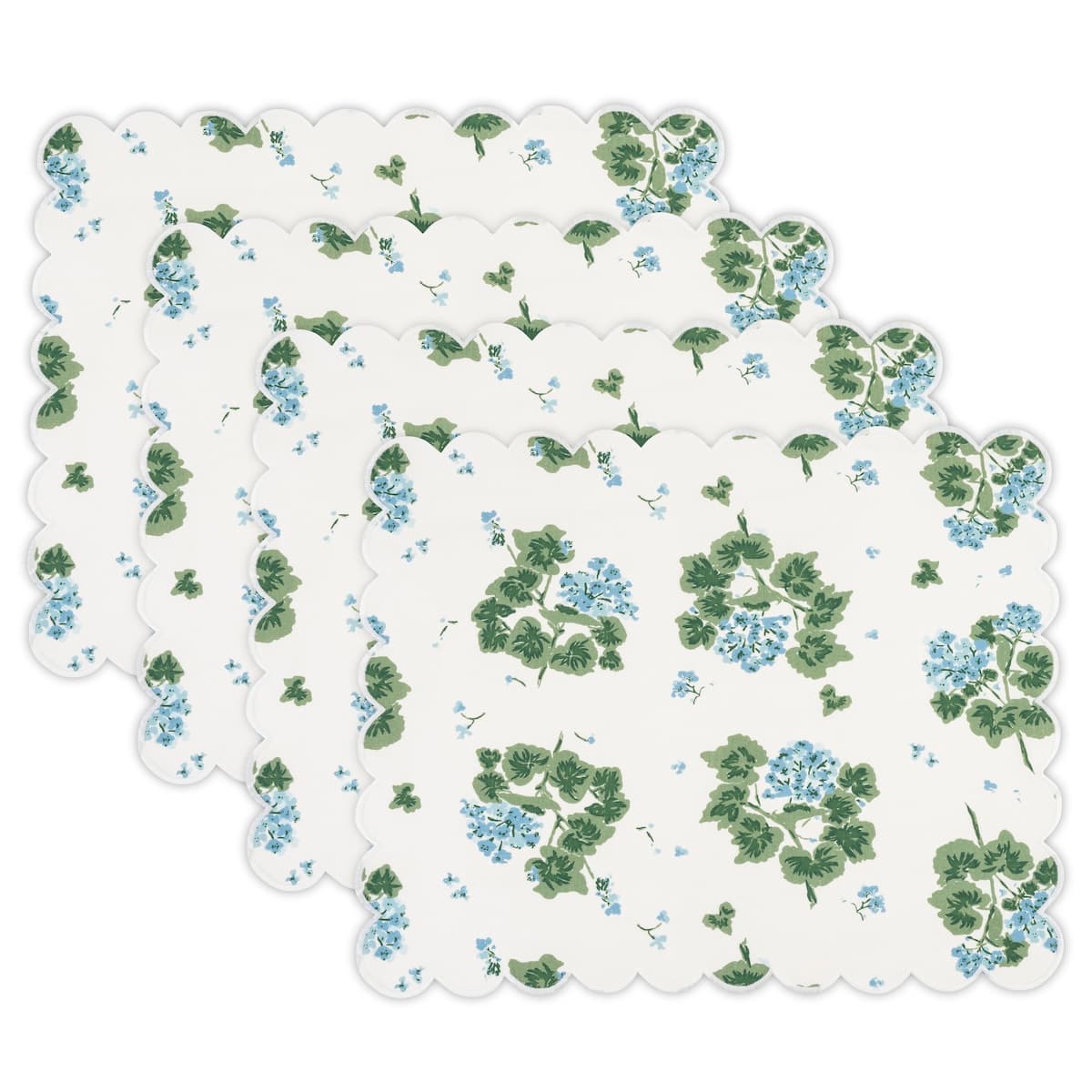 Geranium Placemat, Set of 4 - BLUE