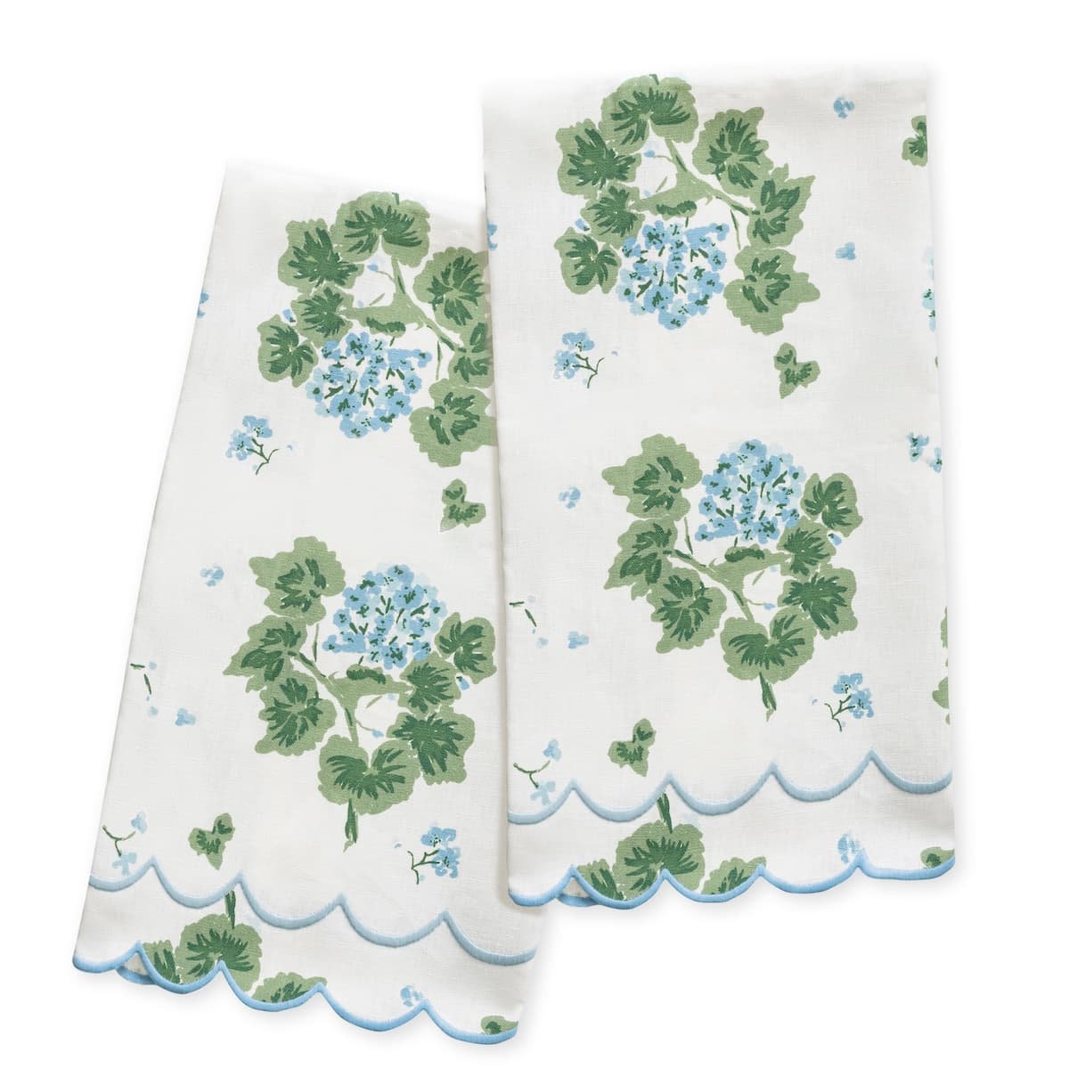 Geranium Guest Towel, Set of 2 - BLUE