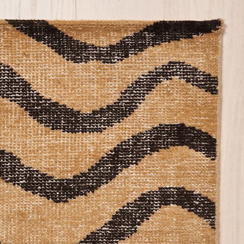 Zebre Hand-Knotted Rug - BROWN & BLACK