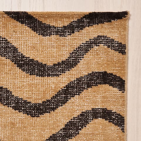 Zebre Hand-Knotted Rug - BROWN & BLACK