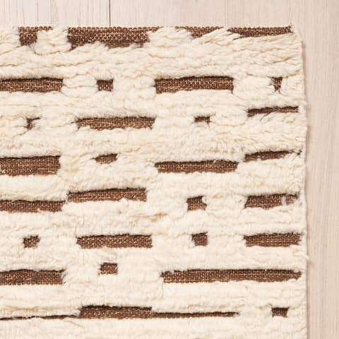 Abstract Ikat Rug - IVORY & BROWN