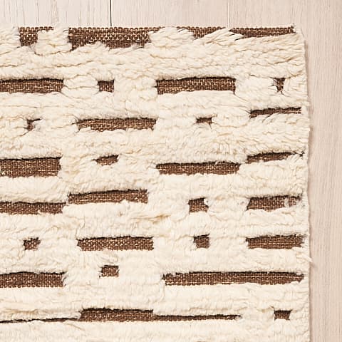 Abstract Ikat  Rug - IVORY & BROWN