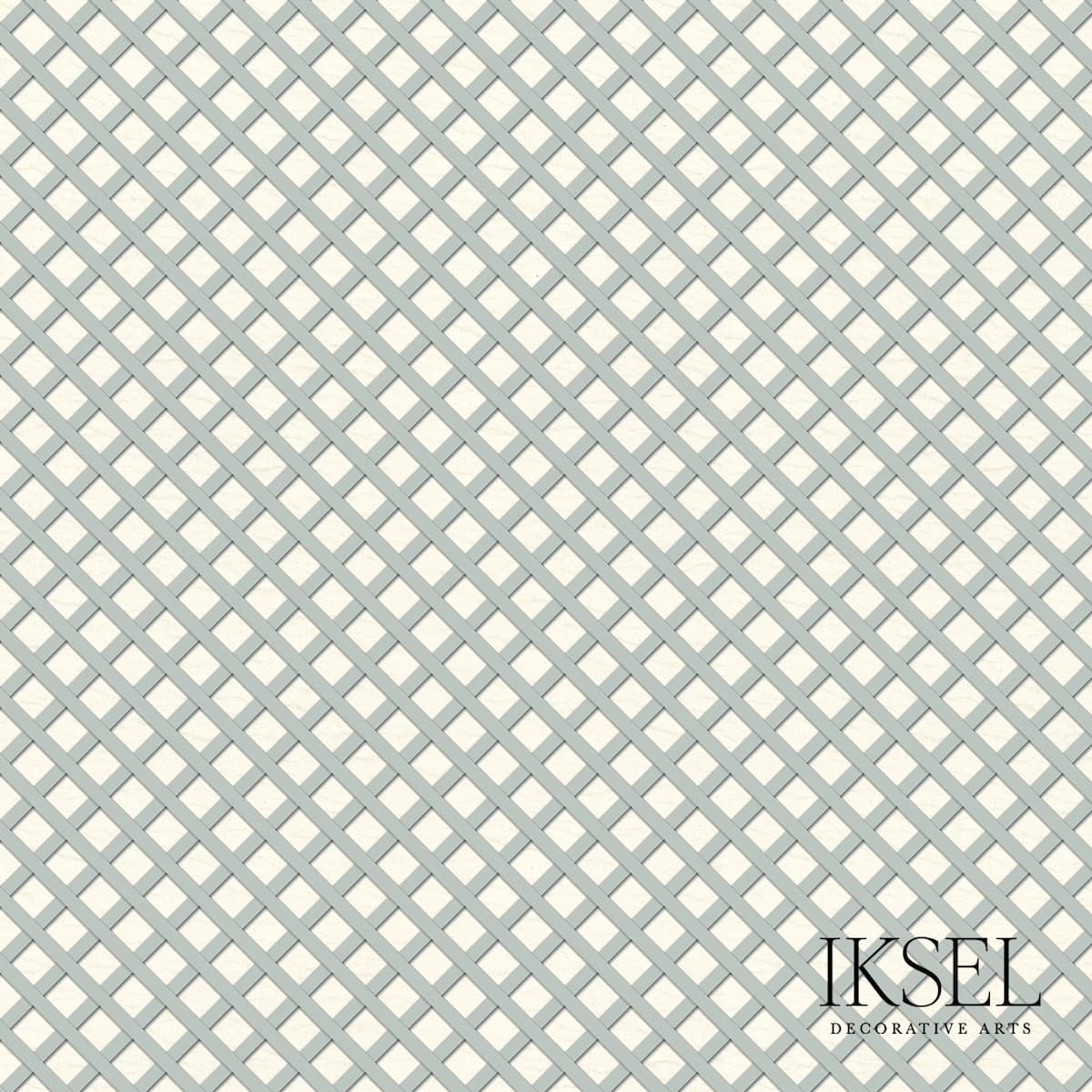 French Trellis Diamonds - WHITE-EUCALYPTUS