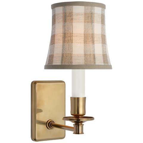 Tara Small Sconce, Antique Brass - SIDNEY CHECK IN NATURAL