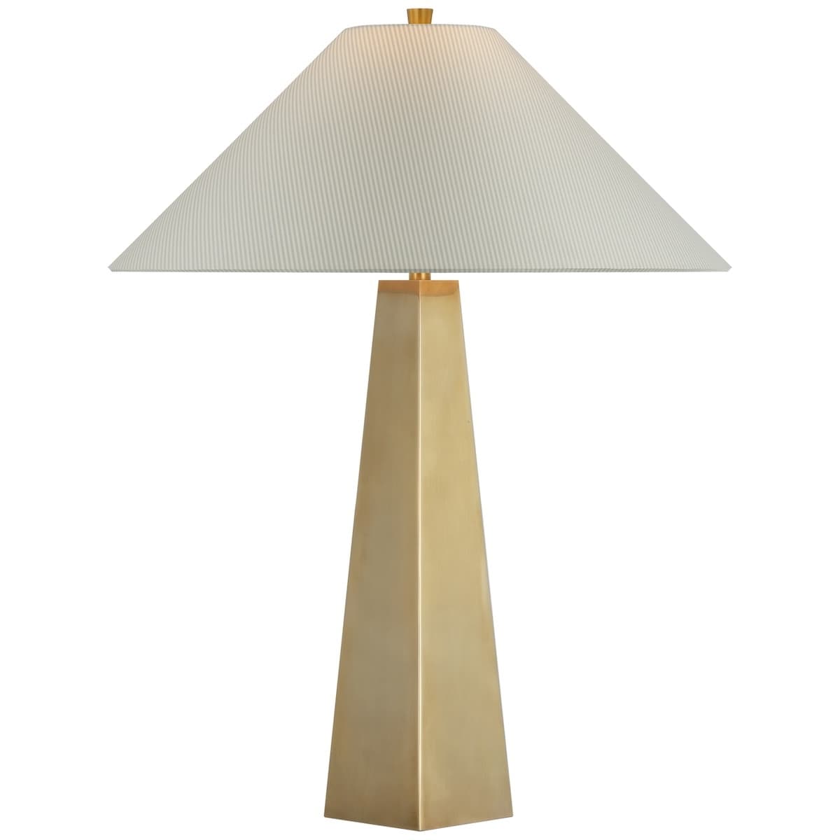 Zoran Table Lamp, Antique Brass - CHAREE SILK STRIPE, LIGHT BLUE
