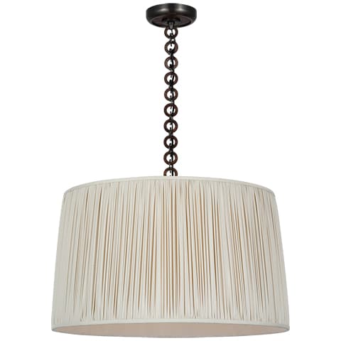 Evelyn Hanging Shade, Silk - BRONZE & NATURAL OAK