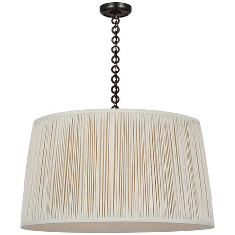 Evelyn Hanging Shade, Silk - BRONZE & NATURAL OAK