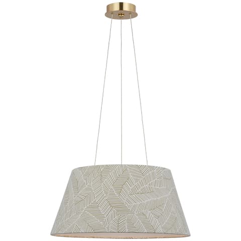 Caufield Hanging Shade, Brass - ABSTRACT LEAF IN TAUPE