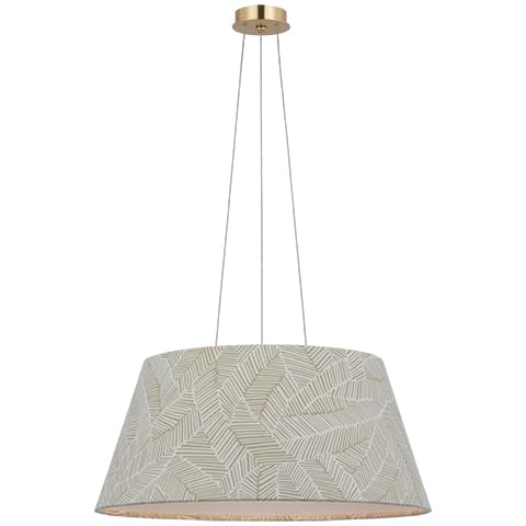 Caufield Hanging Shade, Brass - ABSTRACT LEAF IN TAUPE