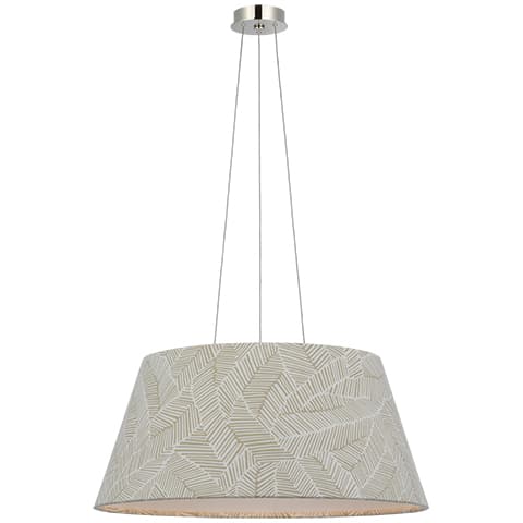Caufield Hanging Shade, Nickel - ABSTRACT LEAF IN TAUPE