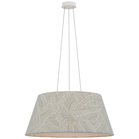 Caufield Hanging Shade, White - ABSTRACT LEAF IN TAUPE