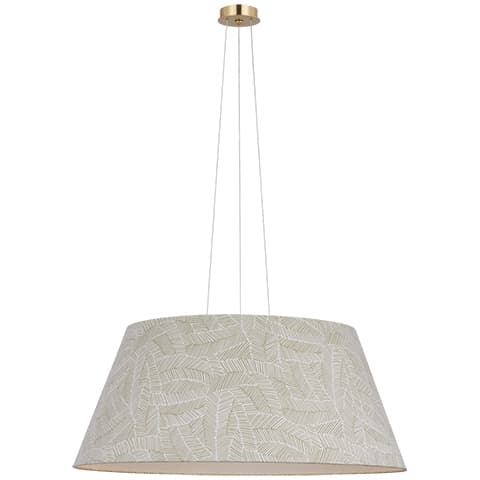 Caufield Hanging Shade, Brass - ABSTRACT LEAF IN TAUPE