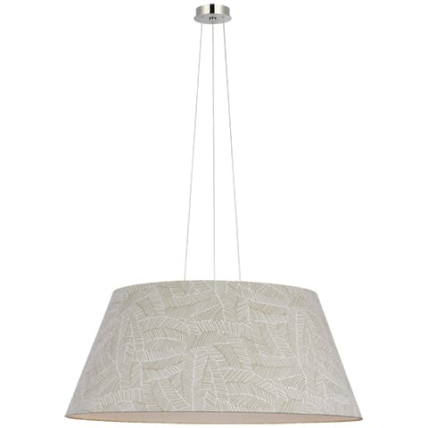 Caufield Hanging Shade, Nickel - ABSTRACT LEAF IN TAUPE