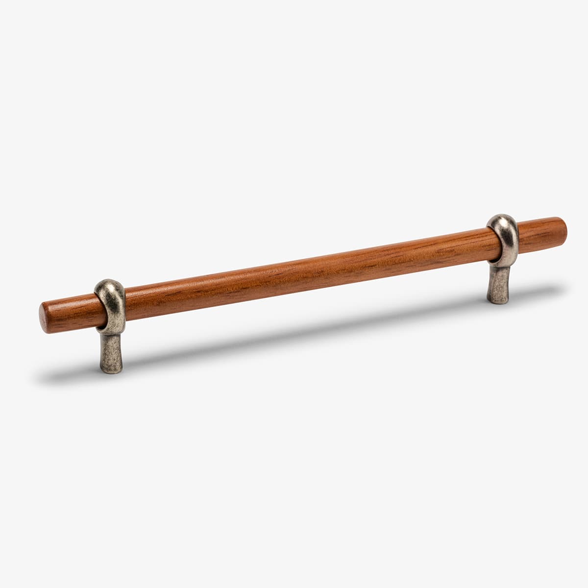 Hudson Wood Bar Pull, 6" C-C - ANTIQUE NICKEL - ACACIA