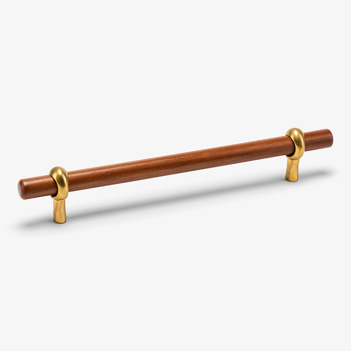 Hudson Wood Bar Pull, 6" C-C - UNLACQUERED BRASS - ACACIA