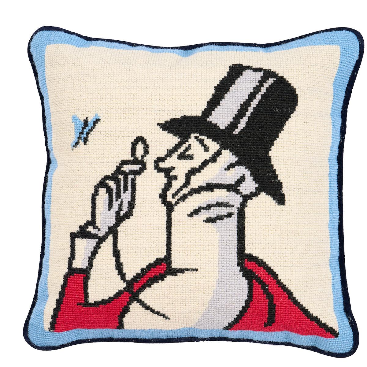 Eustace Needlepoint Pillow - BLUE
