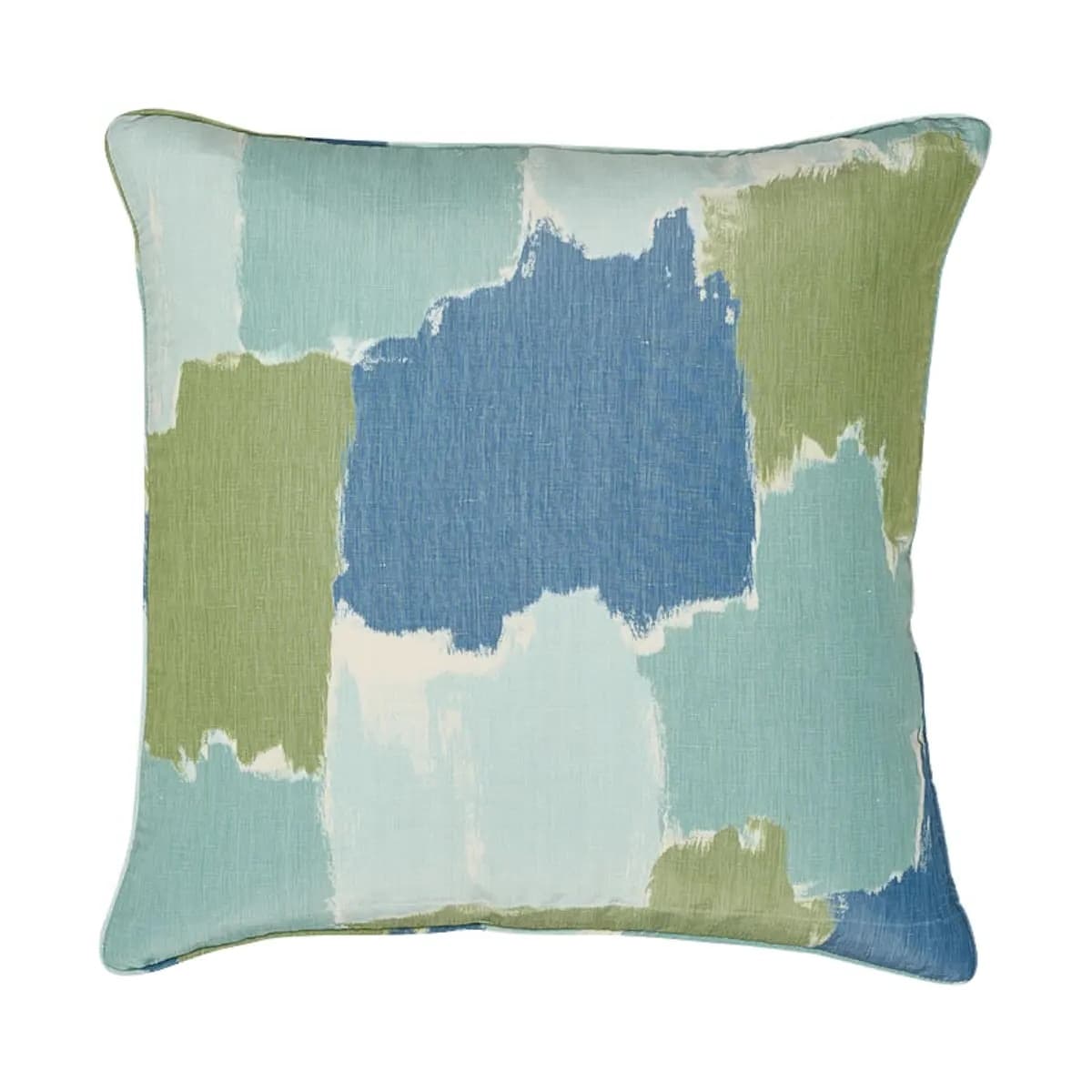 Colorblock Ikat Pillow - AQUA
