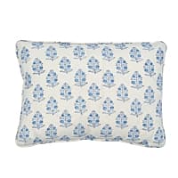 Aditi Hand Blocked Print Pillow - BLUE & WHITE