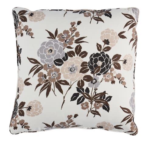Valentina Floral Pillow - BROWN