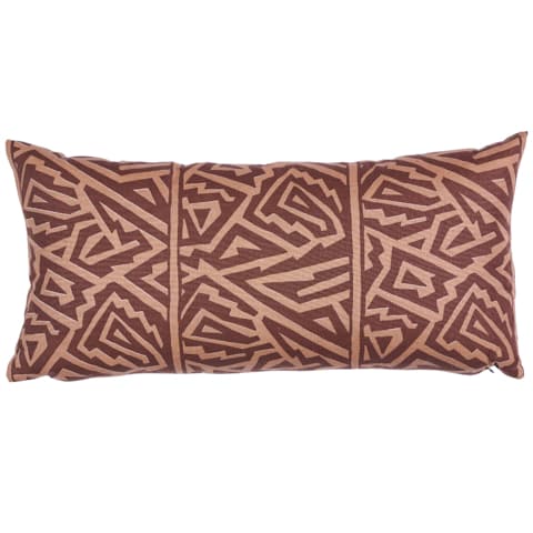 Jagged Maze Pillow - BROWN