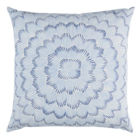 Feather Bloom Pillow - TWO BLUES