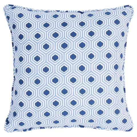 Otis Hand Print Pillow - BLUE