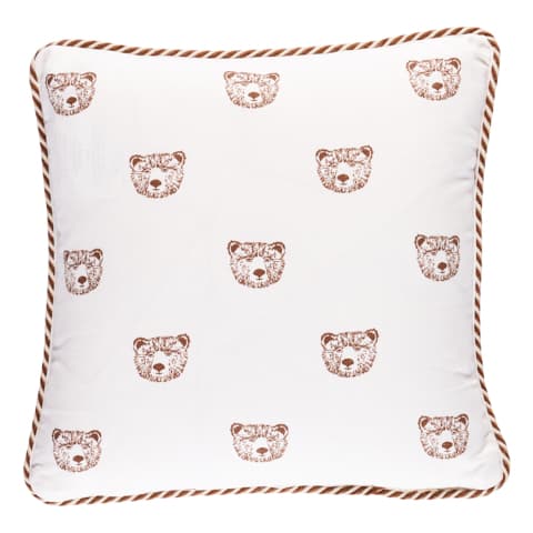 Bear Print Pillow - IVORY