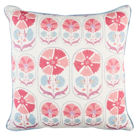 Anjuna Floral Linen Pillow - MULBERRY
