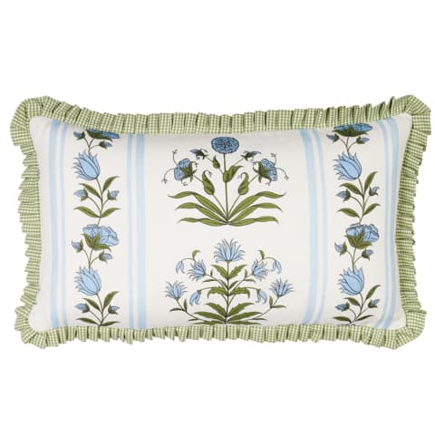 Royal Poppy Stripe Pillow - SKY