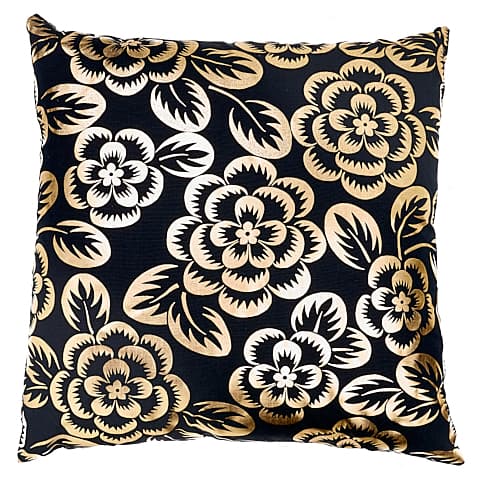 Angelica Floral Pillow - GOLD & NOIR