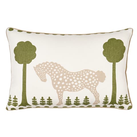 Polka Dot Pony Pillow - OLIVE