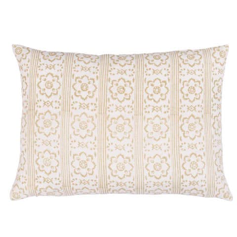 Sunda Hand Blocked Print Pillow - NEUTRAL