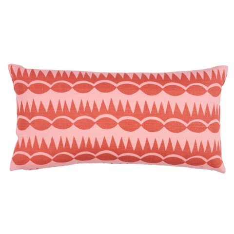 Dagger Stripe Pillow - RED ON PINK