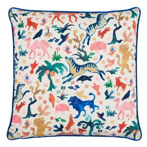 Beasts Pillow - MULTI ON IVORY