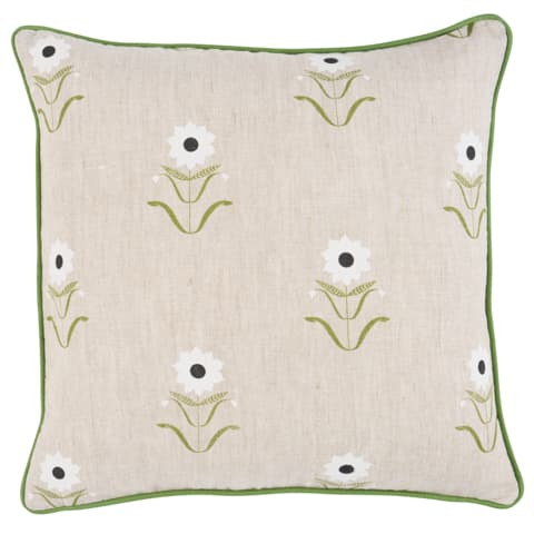 Forget Me Nots Pillow - WHITE ON LINEN