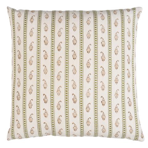Eddie Hand Block Print Pillow - GREEN