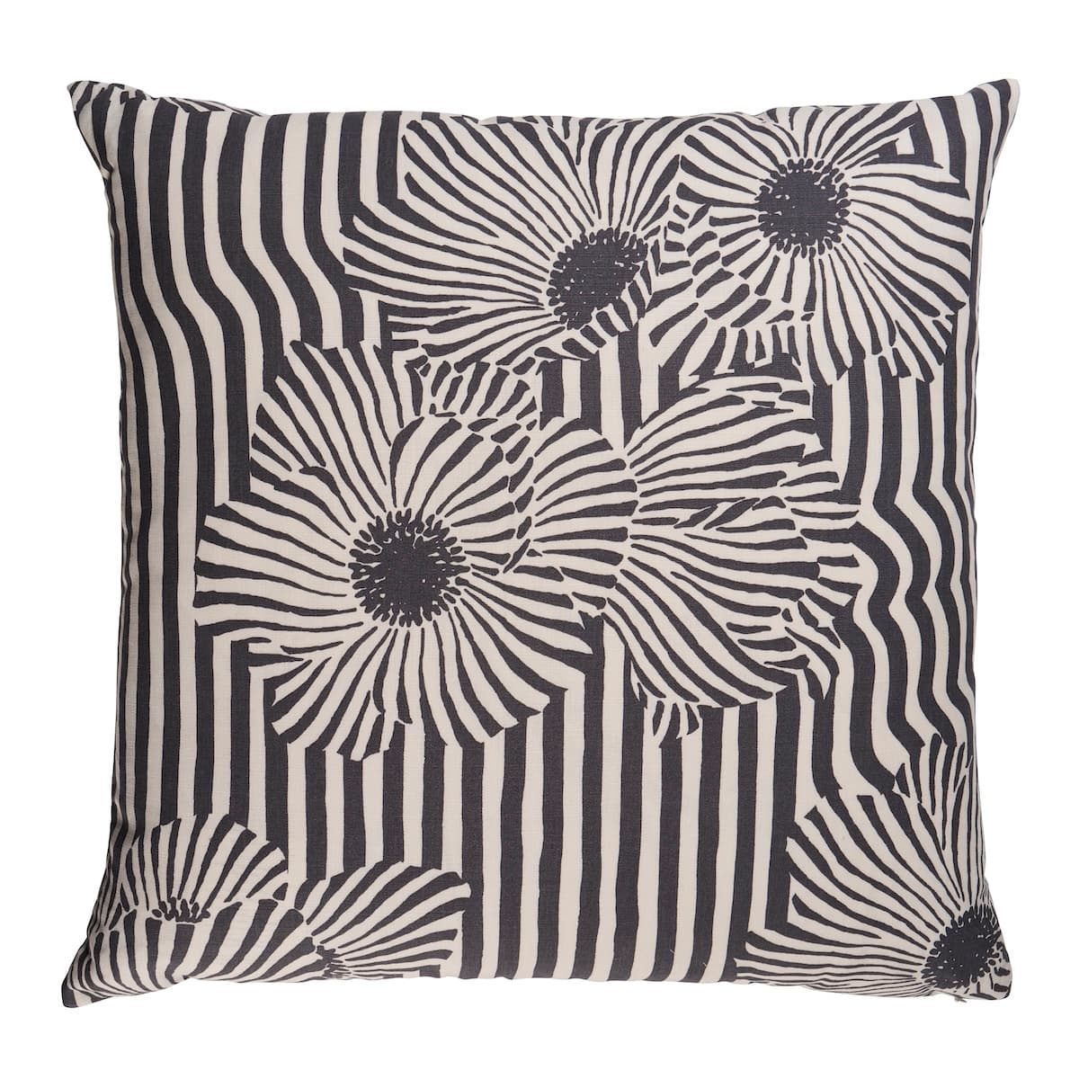 Chaney Floral Stripe Pillow - CARBON