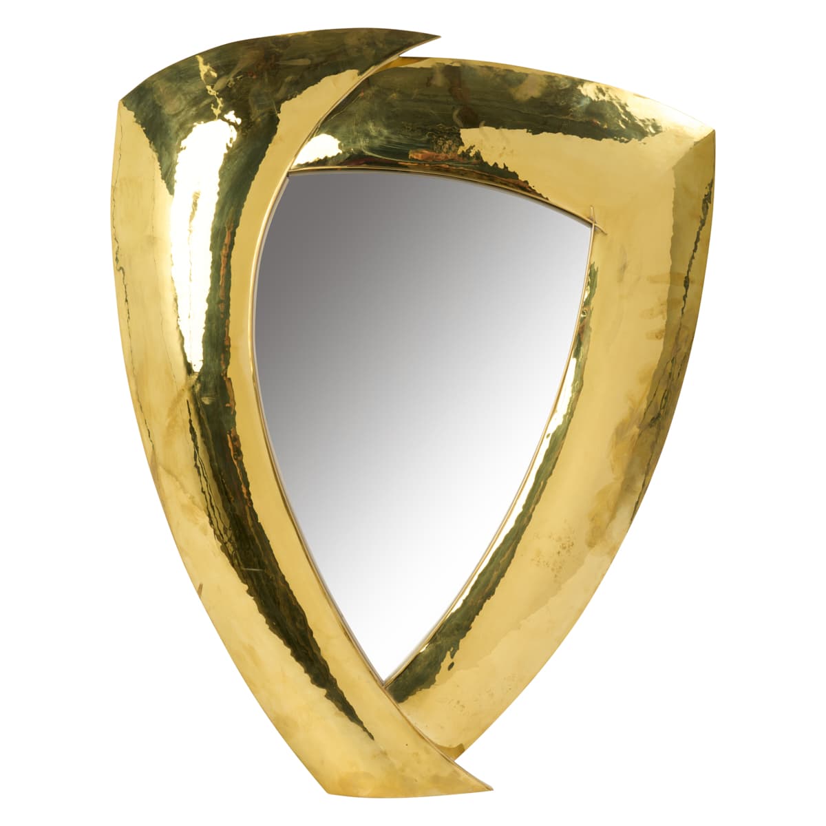 Hammered Brass Mirror, Italy - 