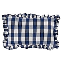 Camden Cotton Check Pillow - NAVY