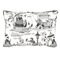 Bassano Toile Pillow - BLACK