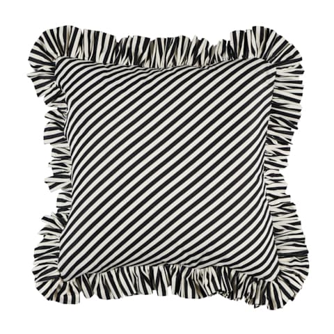 Brigitte Stripe Pillow - BLACK