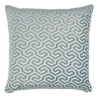 Ming Fret Velvet Pillow - MINERAL & WHITE
