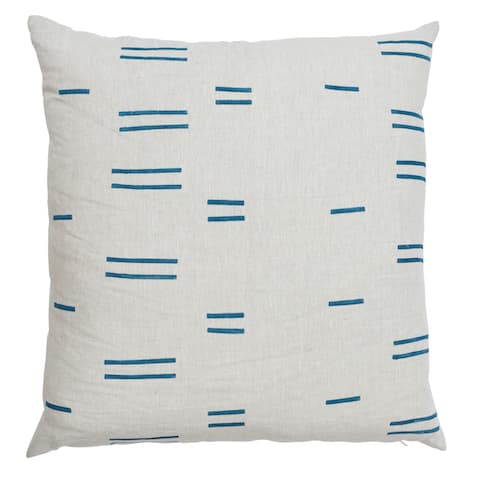Oaxaca Pillow - NAVY ON NATURAL
