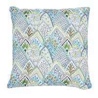 Albizia Embroidery Pillow - BLUE & GREEN