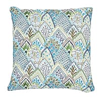 Albizia Embroidery Pillow - BLUE & GREEN