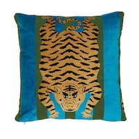 Jokhang Tiger Velvet Pillow - PEACOCK & OLIVE
