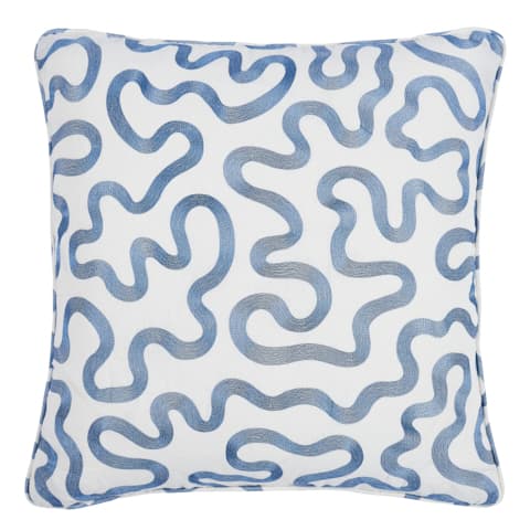 Riley Pillow - NAVY ON IVORY