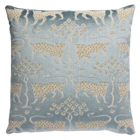 Woodland Leopard Velvet Pillow - MINERAL