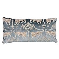 Woodland Leopard Velvet Pillow - MINERAL