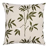 Lilla Embroidery Pillow - OLIVE ON NEUTRAL